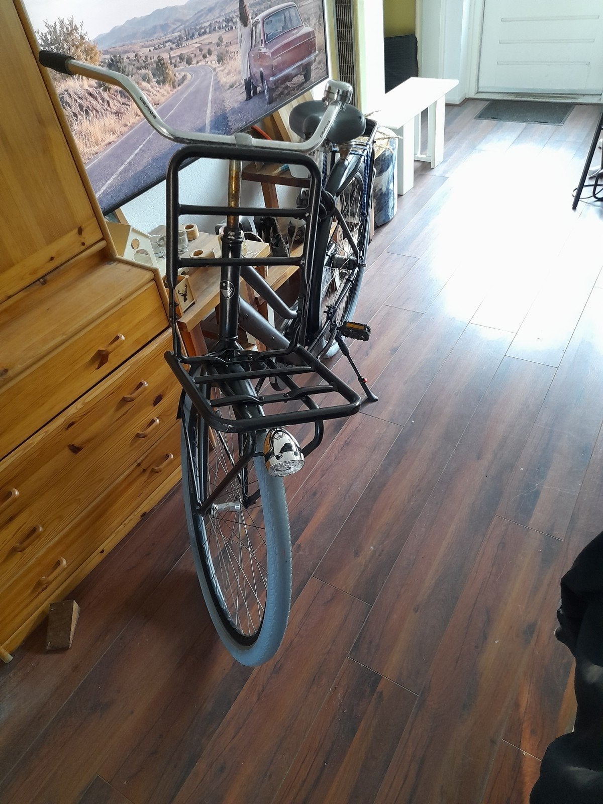 fiets trug trap rem, Ophalen