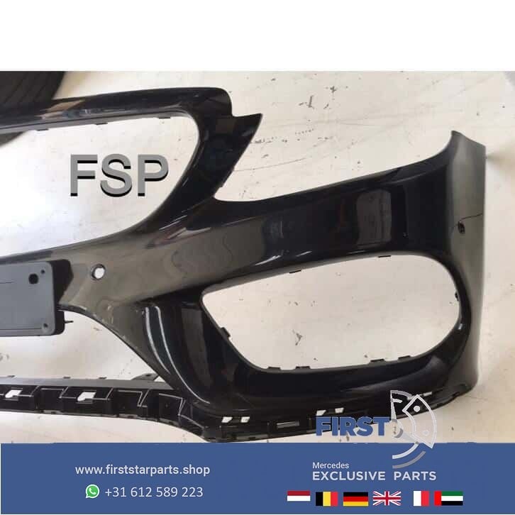W205 AMG Voorbumper Mercedes C Klasse C43 2014-2018 PDC Seda, Gebruikt, -, Voor, Ophalen of Verzenden