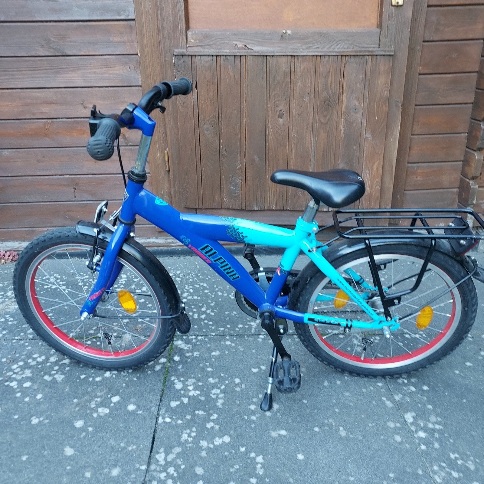 Alpina kinderfiets 18 inch - Blauw/Turquoise, Ophalen, Terugtraprem, Alpina, 16 tot 20 inch