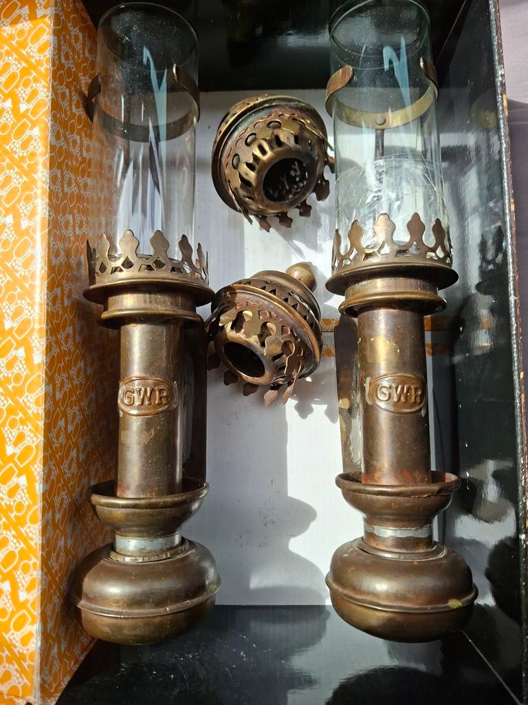 Treinwagon lampen Great Western Railway, Ophalen of Verzenden, Koper of Brons