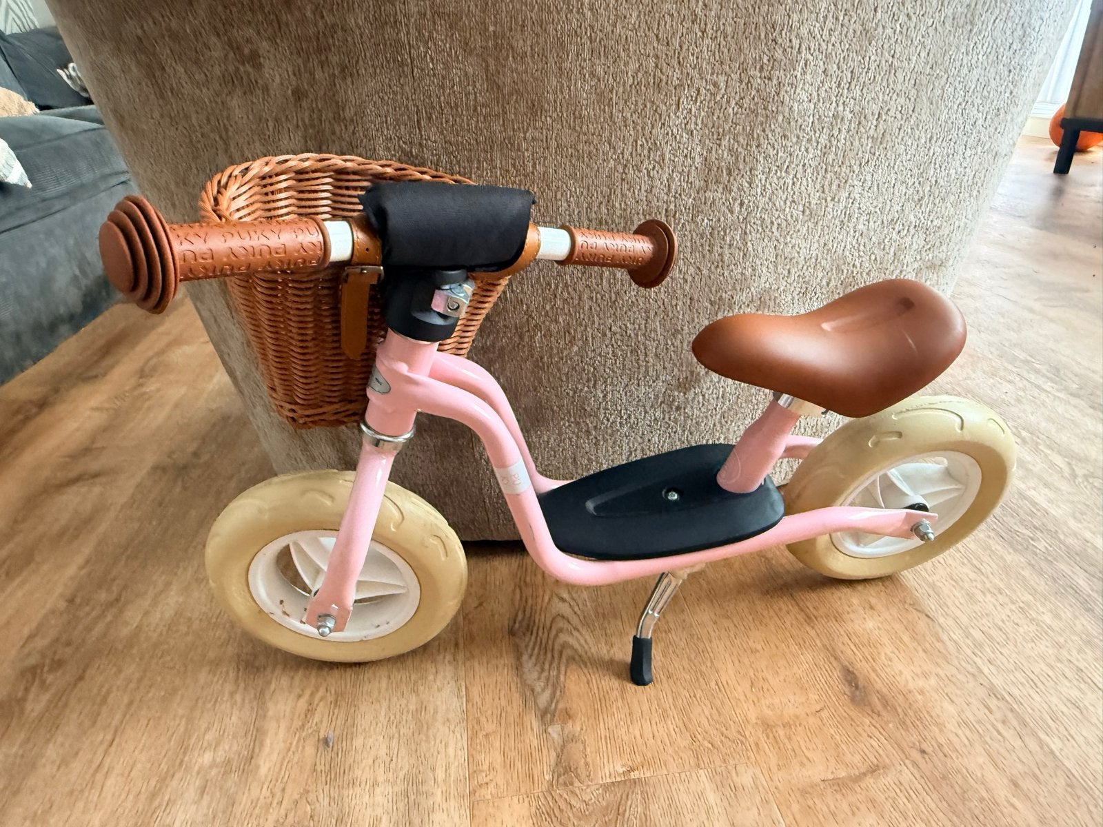 Puky loopfiets roze met mandje