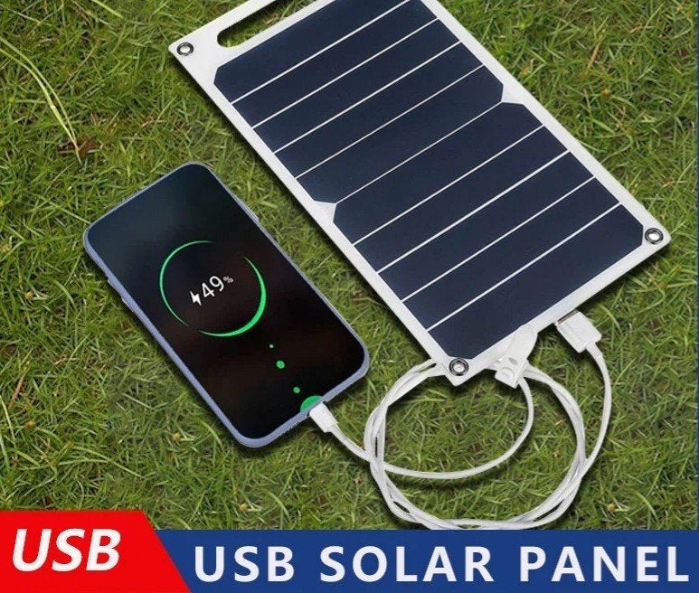 Draagbaar zonnepaneel / solar panel met 5V USB-A aansluiting, USB-A, Ophalen, Nieuw, Universeel