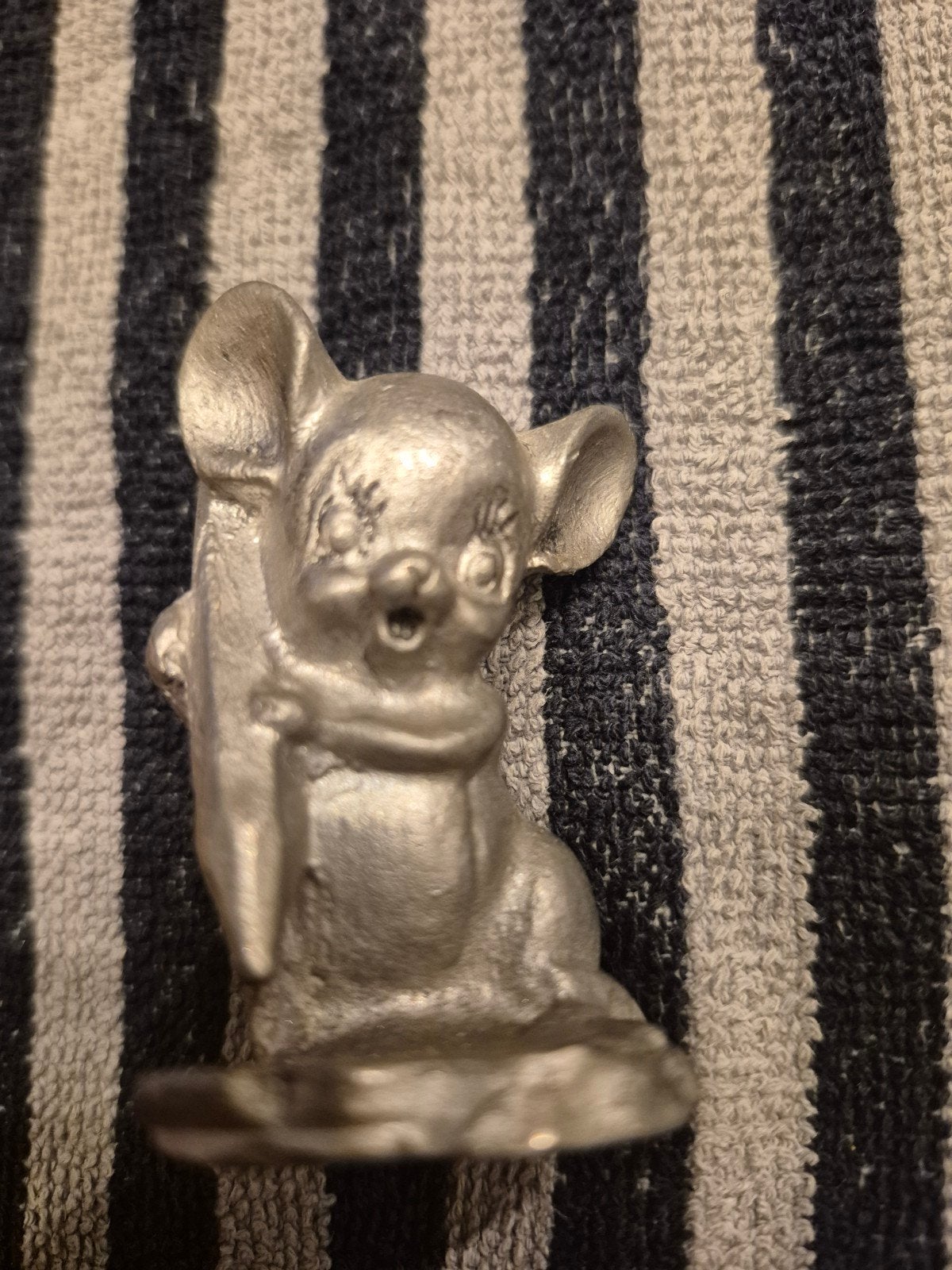 Vintage Tinnen Muis met Potlood - Peltro Italy Jaren '70, Ophalen of Verzenden