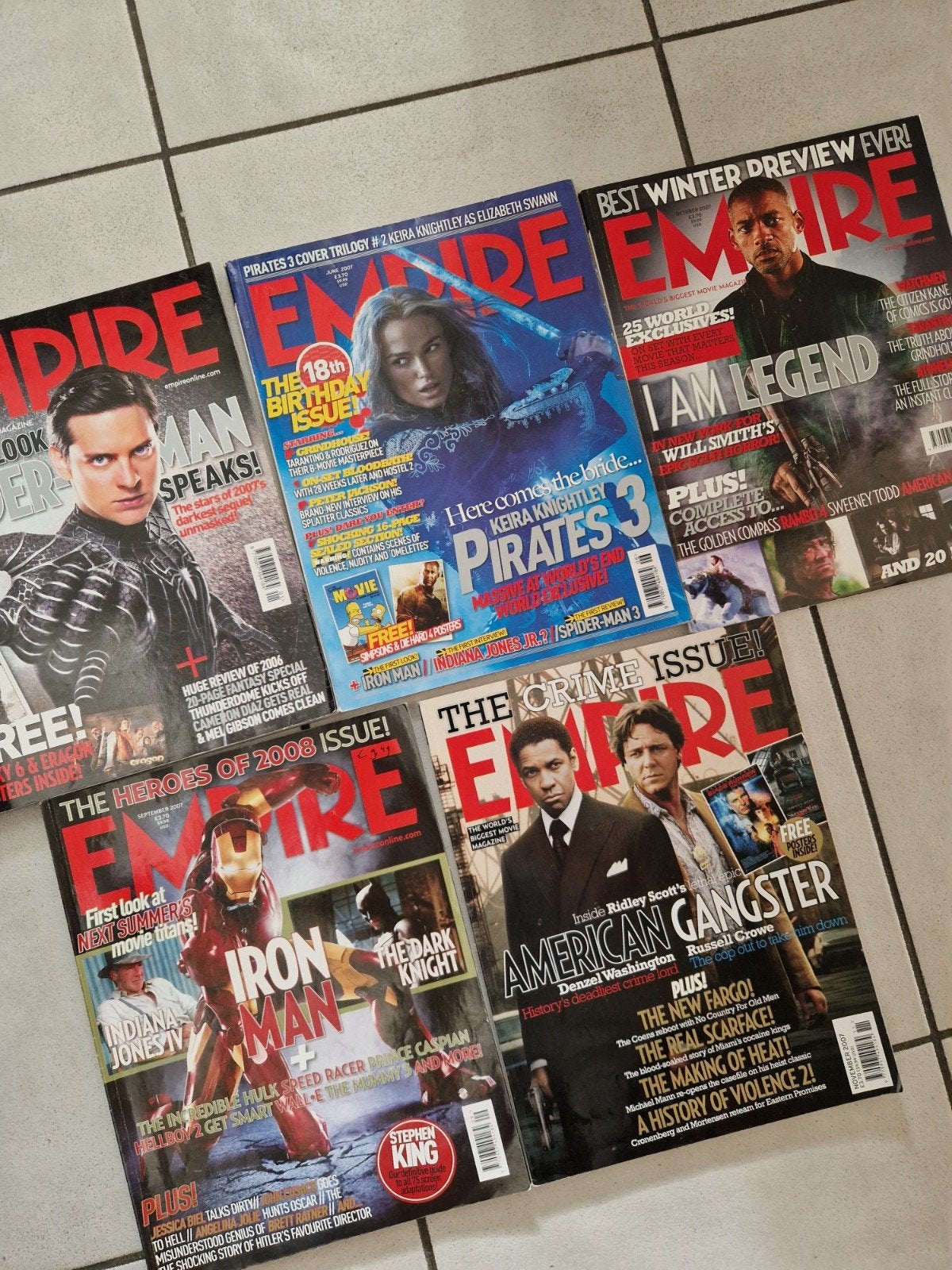 9 x 2007 empire movie magazine tijdschriften spider-man, Ophalen of Verzenden, Muziek, Film of Tv