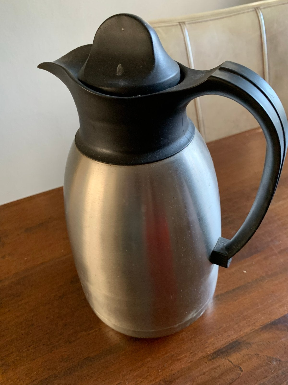Thermoskan - RVS met Zwarte Details, Theepot/fluitketel, Gebruikt, Zilver, Ophalen of Verzenden