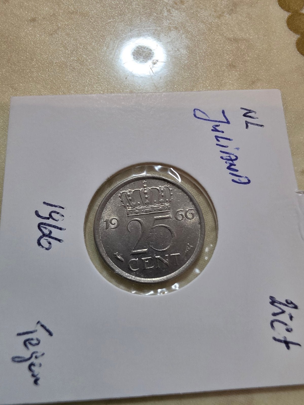Kwartje Juliana 1966 - 25 cent, Ophalen of Verzenden