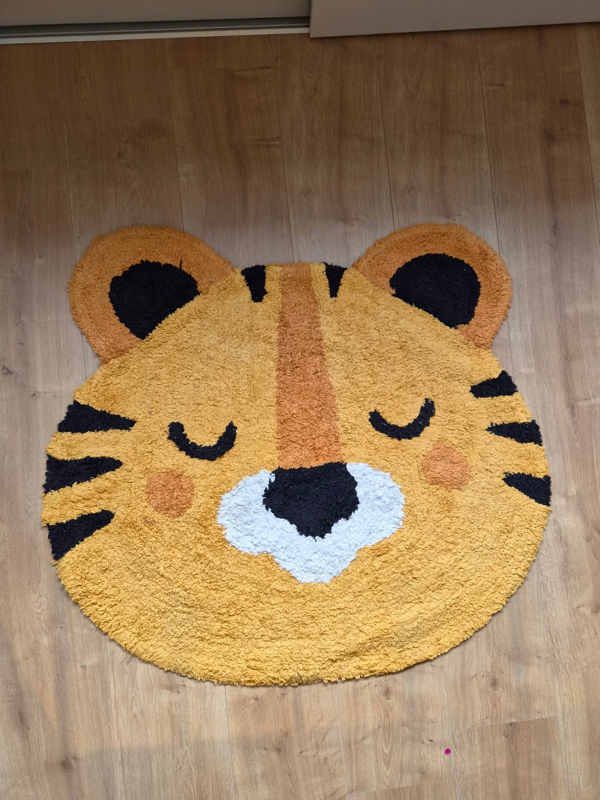 Tijger vloerkleed voor de kinderkamer of babykamer, Ophalen, 50 tot 100 cm, Kinderkamer, Speels, Dierenprint, Zwart