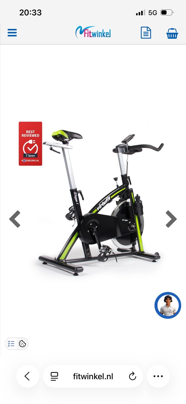 VirtuFit Etappe 1 Indoor Cycle, Ophalen, Zo goed als nieuw, Spinningfiets