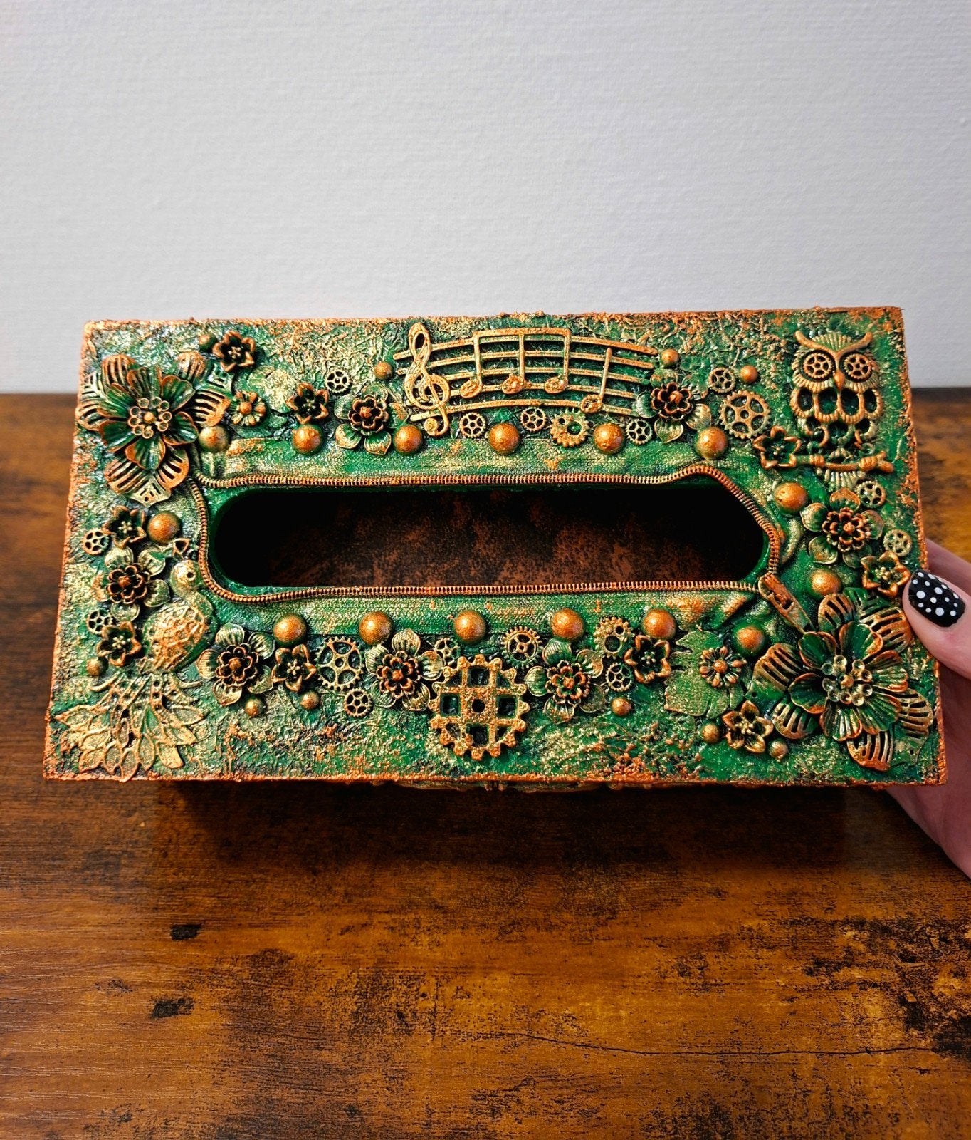 Fantasy steampunk tissuebox, Ophalen of Verzenden