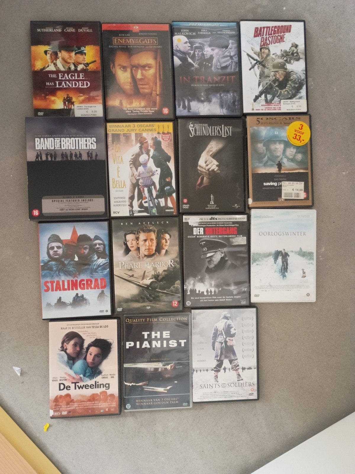Grote collectie oorlogsfilms op DVD, Gebruikt, Vanaf 16 jaar, Nederlands, Ophalen of Verzenden