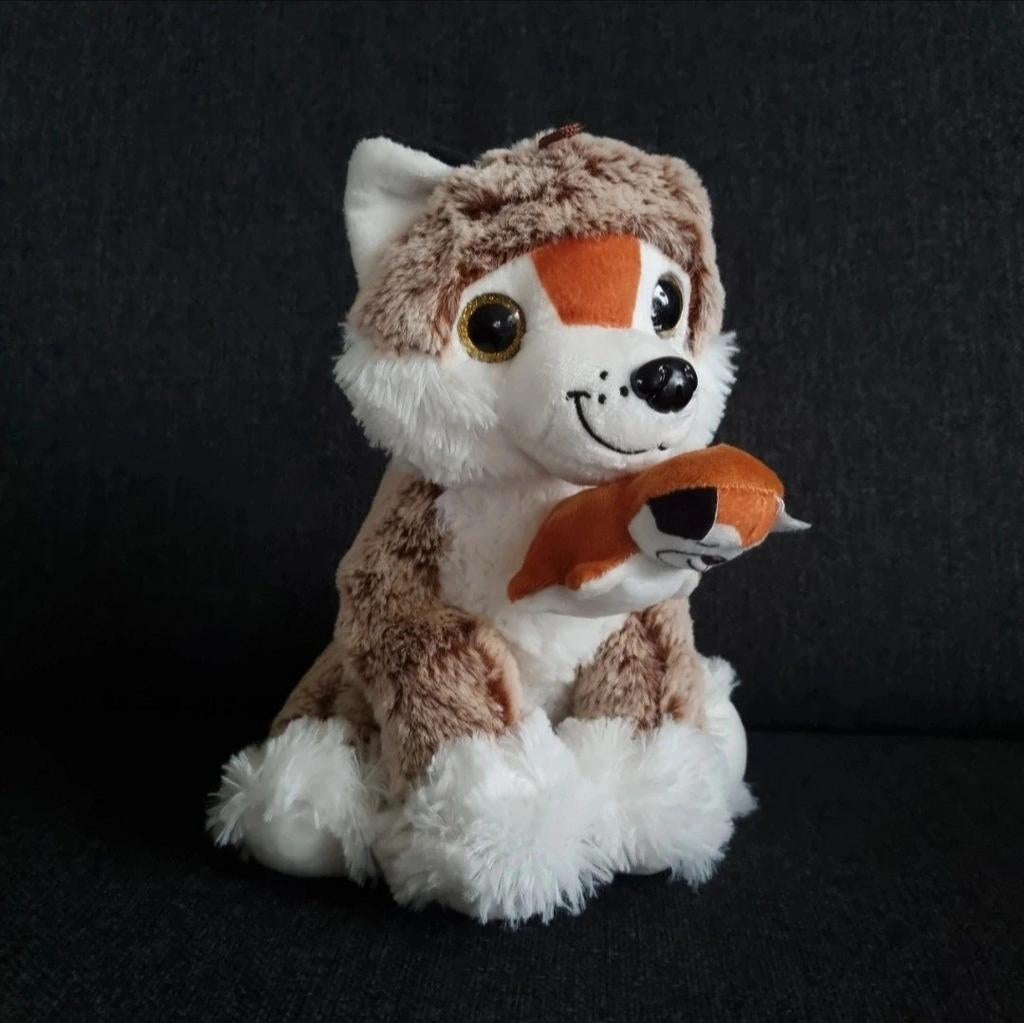 Husky knuffel hond met baby, Ophalen of Verzenden, Hond