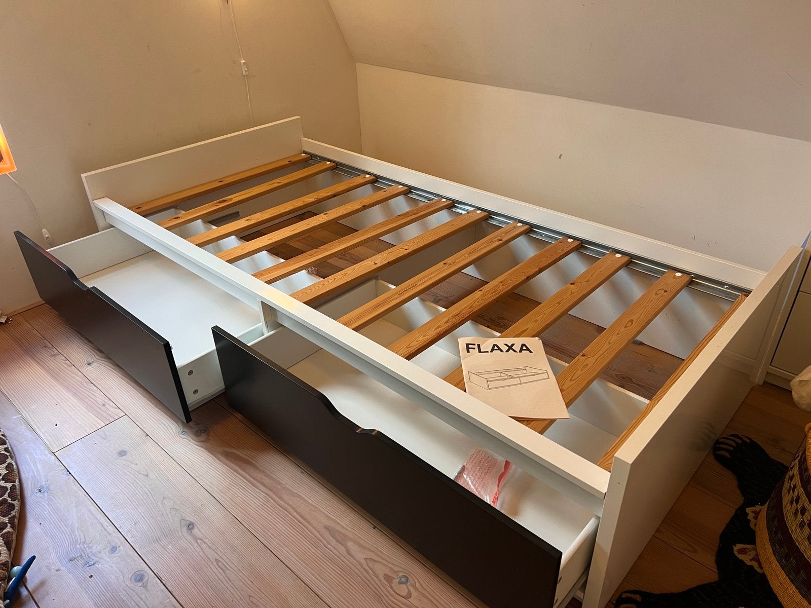 Bed met lades incl lattenbodem 90 x 200, 90 cm, Eenpersoons, Wit, Ophalen of Verzenden