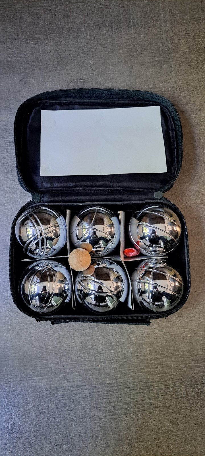 Jeu De Boule set met 6 ballen en accessoires in hoes, Ophalen of Verzenden, Zo goed als nieuw