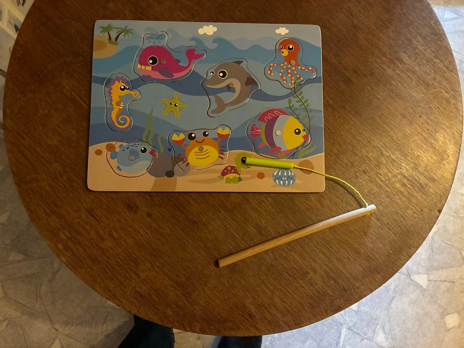 Magneet Vissen Spel - Houten Puzzel met Zeedieren, Ophalen of Verzenden, Gebruikt, Ontdekken