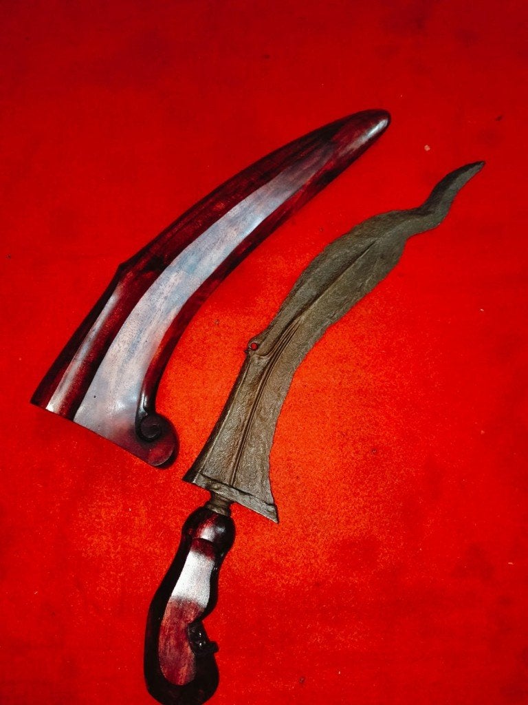 Antieke Keris Jambiya 3 Luk Pamor Keleng Majapahit SUV48, Antiek en Kunst, Kunst | Niet-Westerse kunst, Wapen, Verzenden, Overige materialen