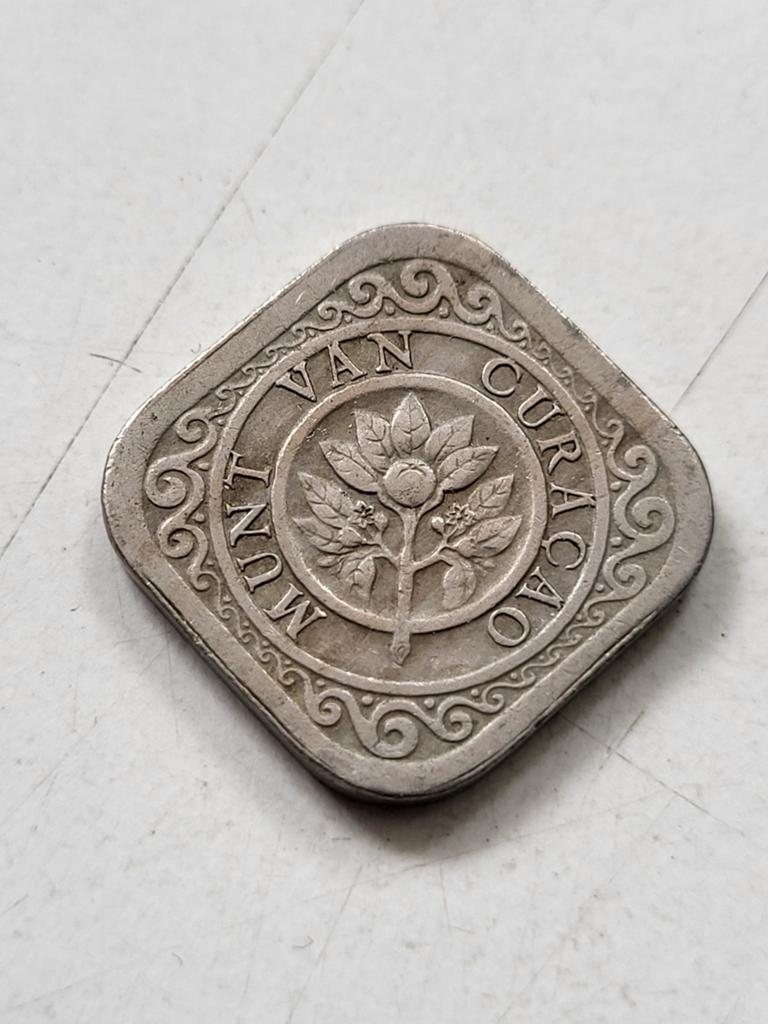 Munt van Curaçao vierkante stuiver 5 cent 1948, Ophalen of Verzenden, Koningin Wilhelmina, Overige waardes, Losse munt
