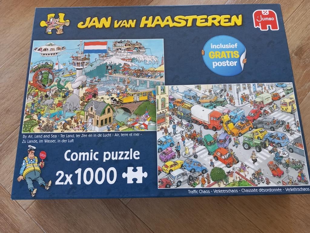 Jan van Haasteren 2 x 1000, Ophalen of Verzenden, 500 t/m 1500 stukjes, Gebruikt, Legpuzzel