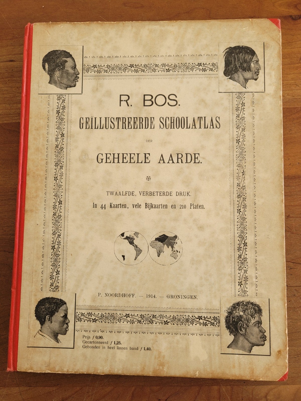 R. Bos Geïllustreerde Schoolatlas der Geheele Aarde, Bosatlas, Ophalen of Verzenden, 1800 tot 2000, Wereld
