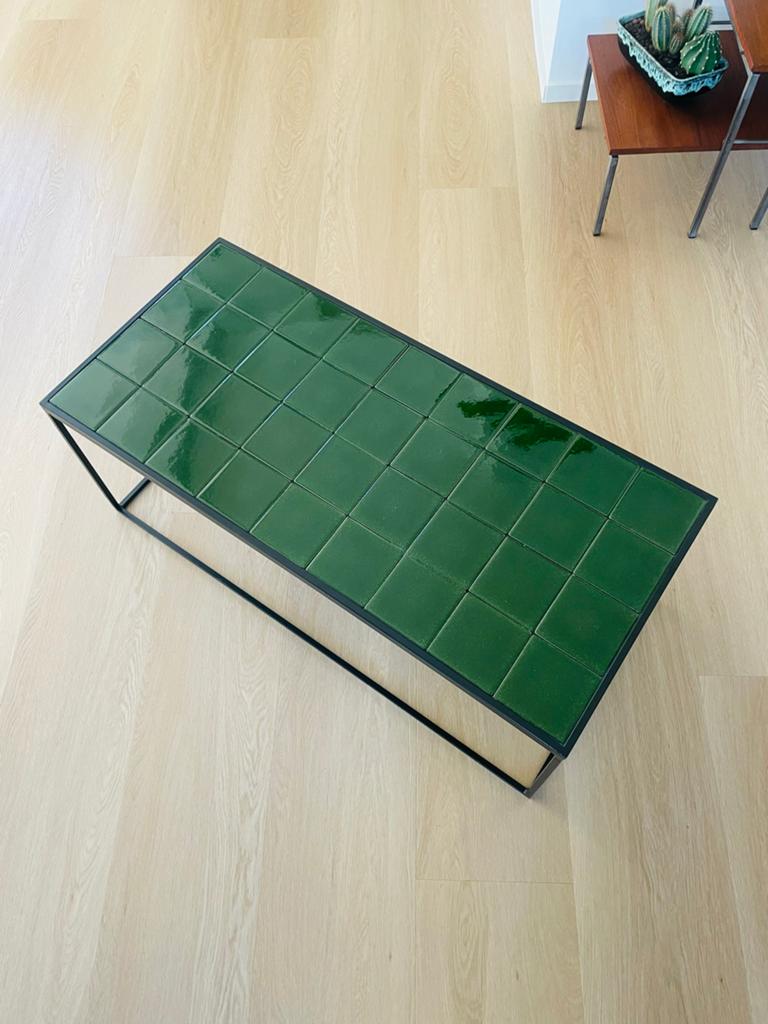 Zuiver Salontafel Glazed - Groen Tegelblad, Ophalen, 50 tot 100 cm, Zo goed als nieuw, Nvt