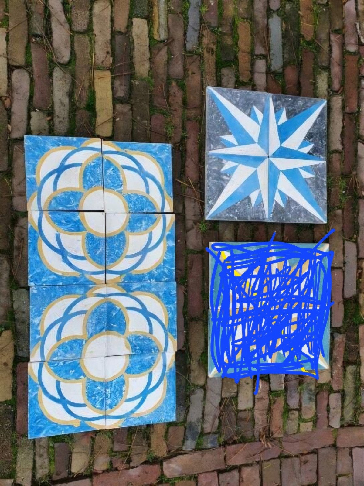 34m2 portugese tegels en aantal bijzondere cementtegels, Overige materialen, Overige typen, Nieuw, Ophalen of Verzenden