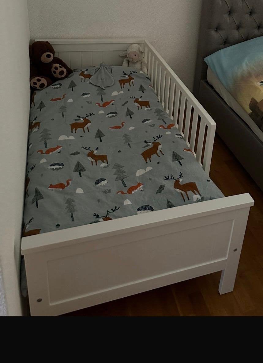 Izgst 150x80 met matras en antivalrek, 70 tot 85 cm, Zo goed als nieuw, Matras, 140 tot 160 cm
