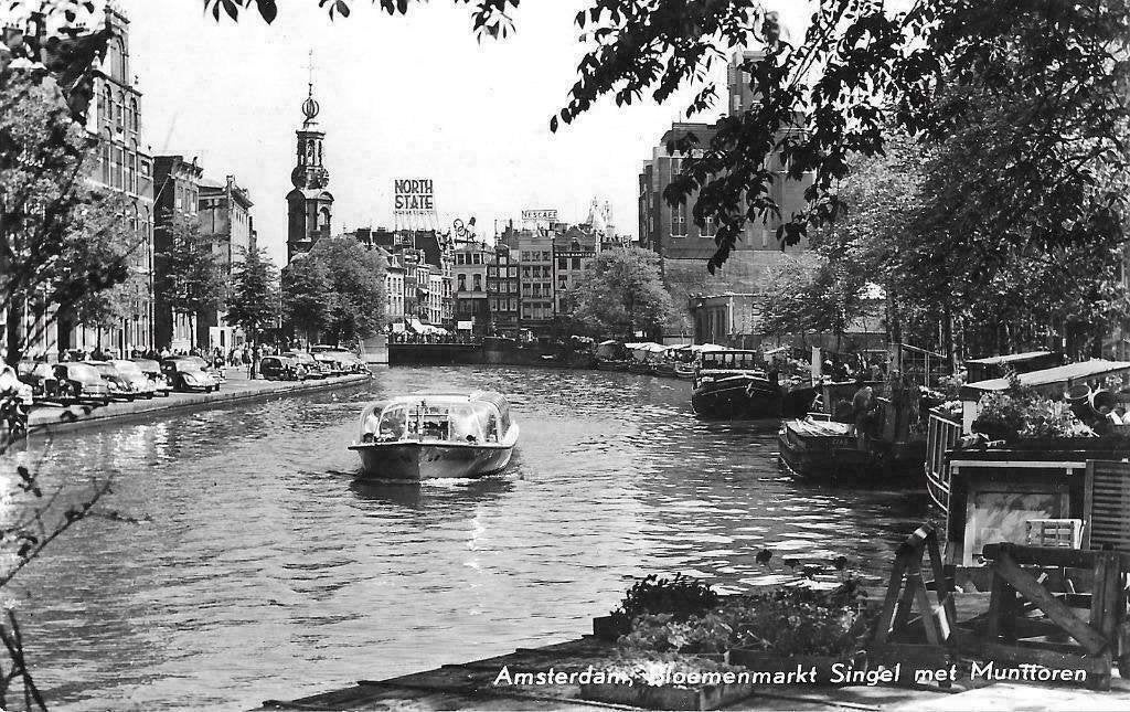 AK Amsterdam - Bloemenmarkt Singel met Munttoren, Verzenden, 1960 tot 1980, Ongelopen, Noord-Holland