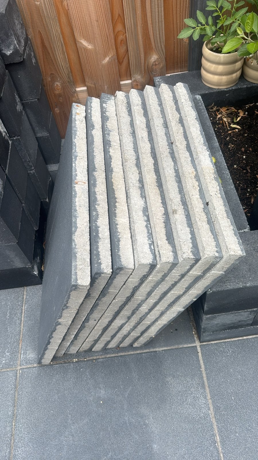 Betonnen terrastegels 60x60x4cm, Tuin en Terras, Tegels en Klinkers, Ophalen, Gebruikt, Beton, Terrastegels