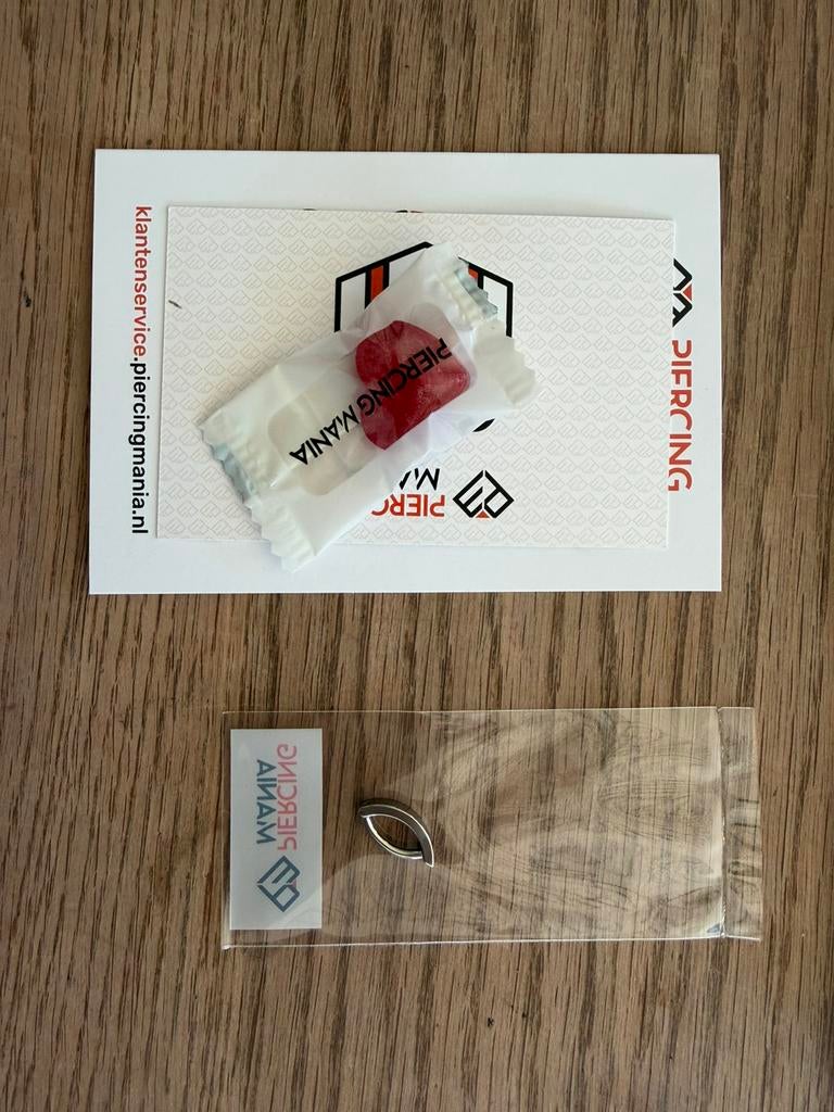 Navelpiercing zilver nieuw! piercing mania, Ophalen of Verzenden, Nieuw
