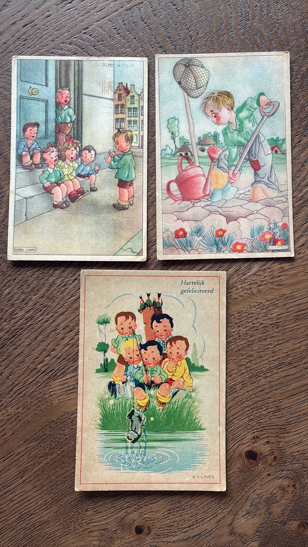 Kinderkaarten. Karel Links., Ophalen of Verzenden