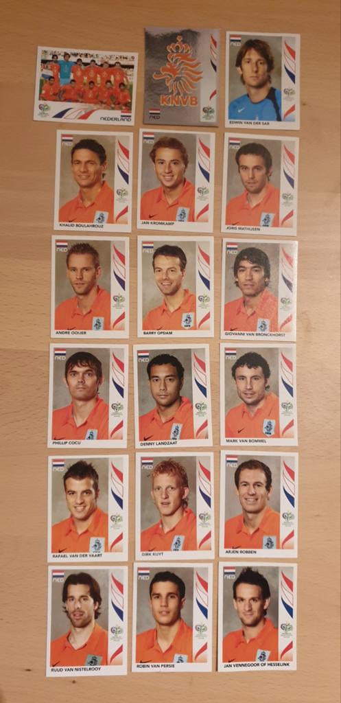 Panini WK 2006 stickers complete set Nederland + team, logo, Ophalen, Zo goed als nieuw, Meerdere stickers