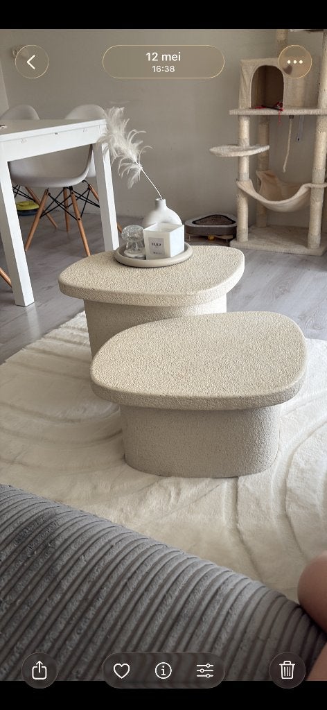 Organische salon tafel, Huis en Inrichting, Tafels | Salontafels, Ophalen, Japandi, Kunststof, 100 tot 150 cm