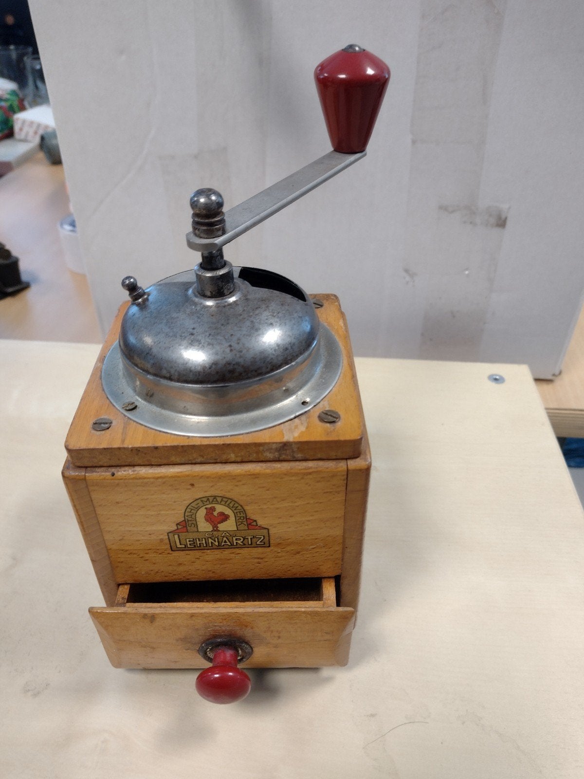 Vintage C.A. Lehnartz Koffiemolen - Houten Handmolen, Ophalen of Verzenden