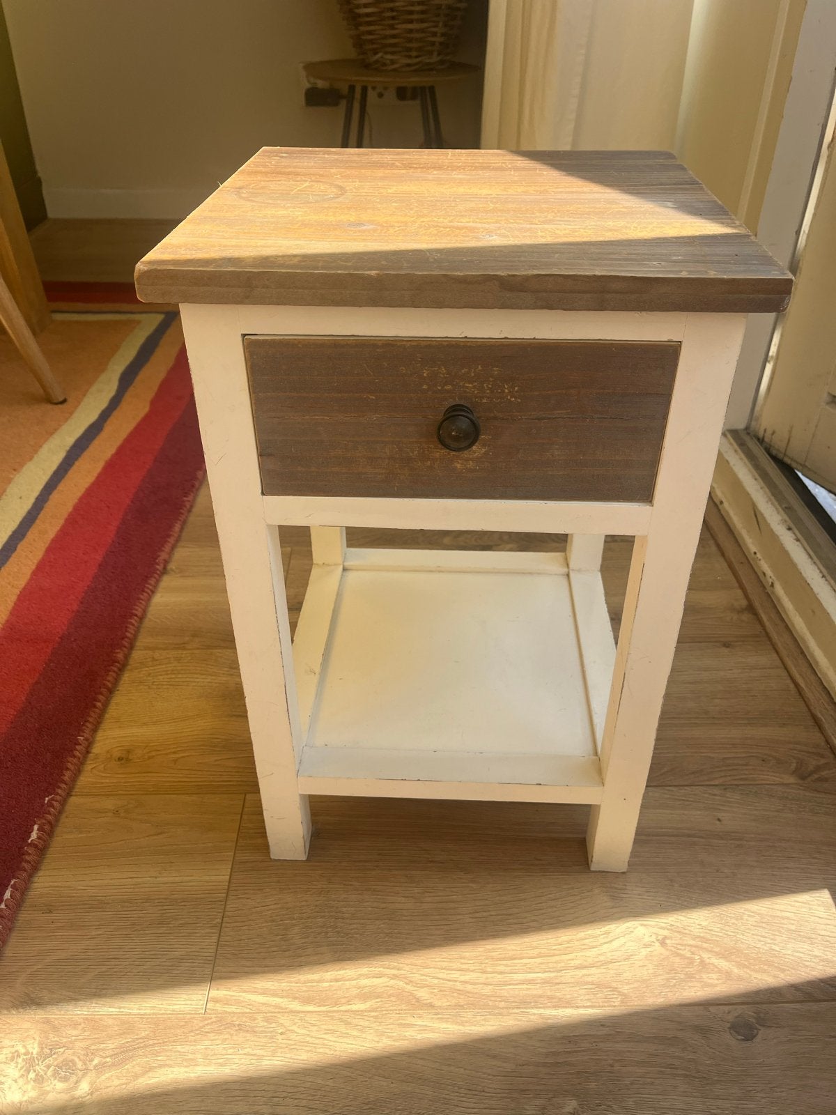 Nachtkastje met lade en open vak - Hout, Gebruikt, Minder dan 45 cm, Hout, 55 tot 70 cm