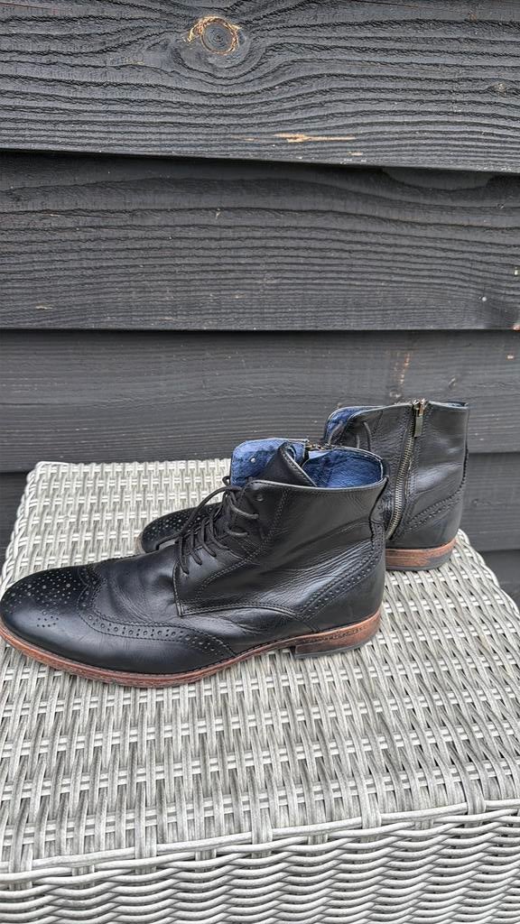 Dune London leren veterboots – maat 45 – zwart, Kleding | Heren, Schoenen, Zwart, Boots, Ophalen of Verzenden, Gedragen