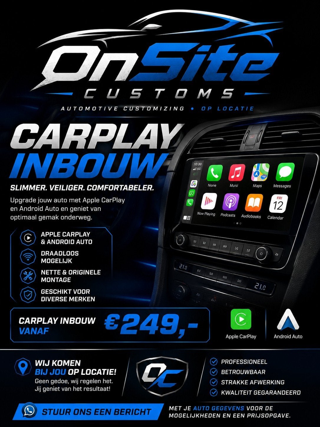 Carplay inbouw op locatie!, Auto diversen, Ophalen
