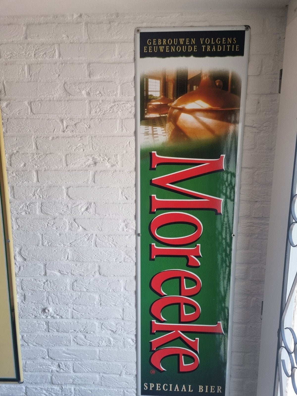 Oud emaille bierbord, Verzamelen, Merken en Reclamevoorwerpen, Ophalen, Zo goed als nieuw, Reclamebord