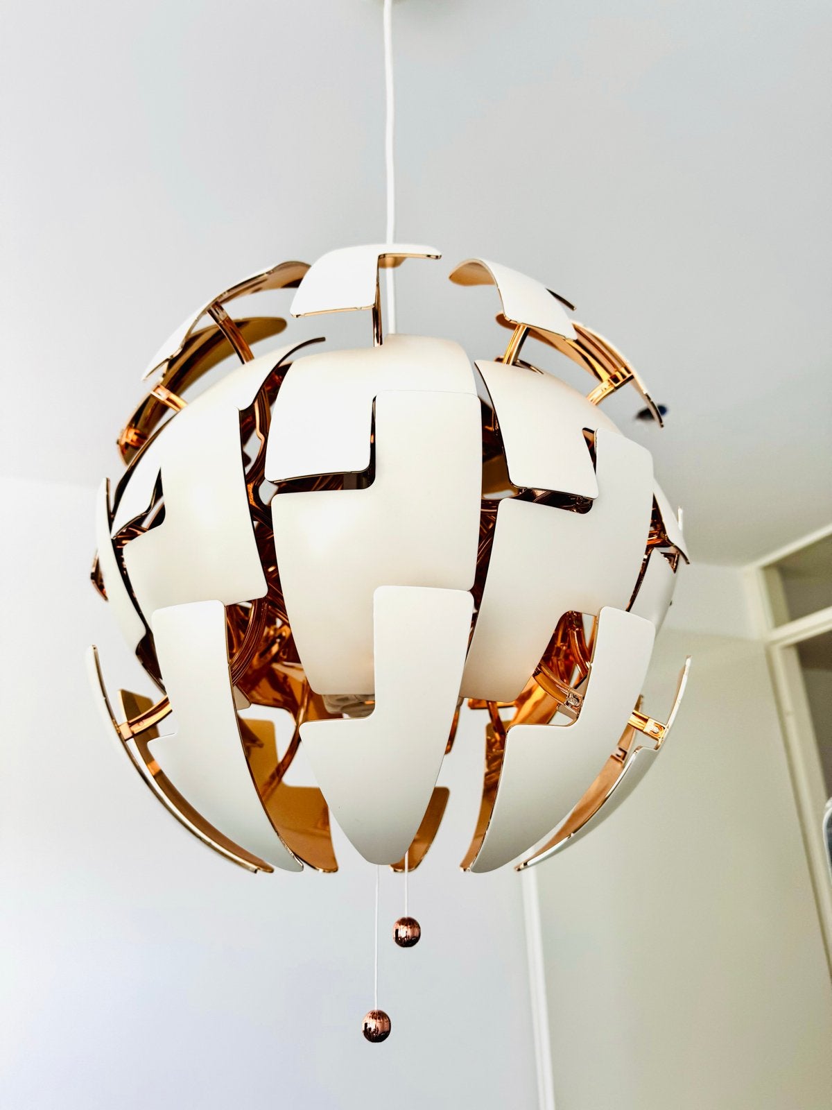 IKEA PS 2014 Hanglamp – Wit/Koper (Grote variant 52 cm), Ophalen of Verzenden, Zo goed als nieuw, Kunststof, E27 (groot)
