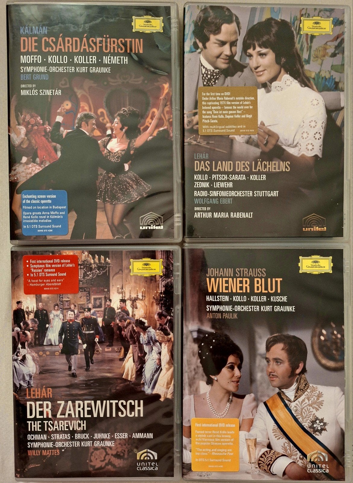 4x DVD Operette films: Lehar, Kálmán, Strauss, Alle leeftijden, Ophalen of Verzenden, Zo goed als nieuw, Concert