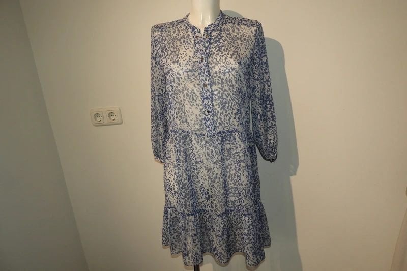 Dante 6 jurk frisse print blauw wit lijfje met knoopjes S, Dante 6, Zo goed als nieuw, Maat 36 (S), Verzenden