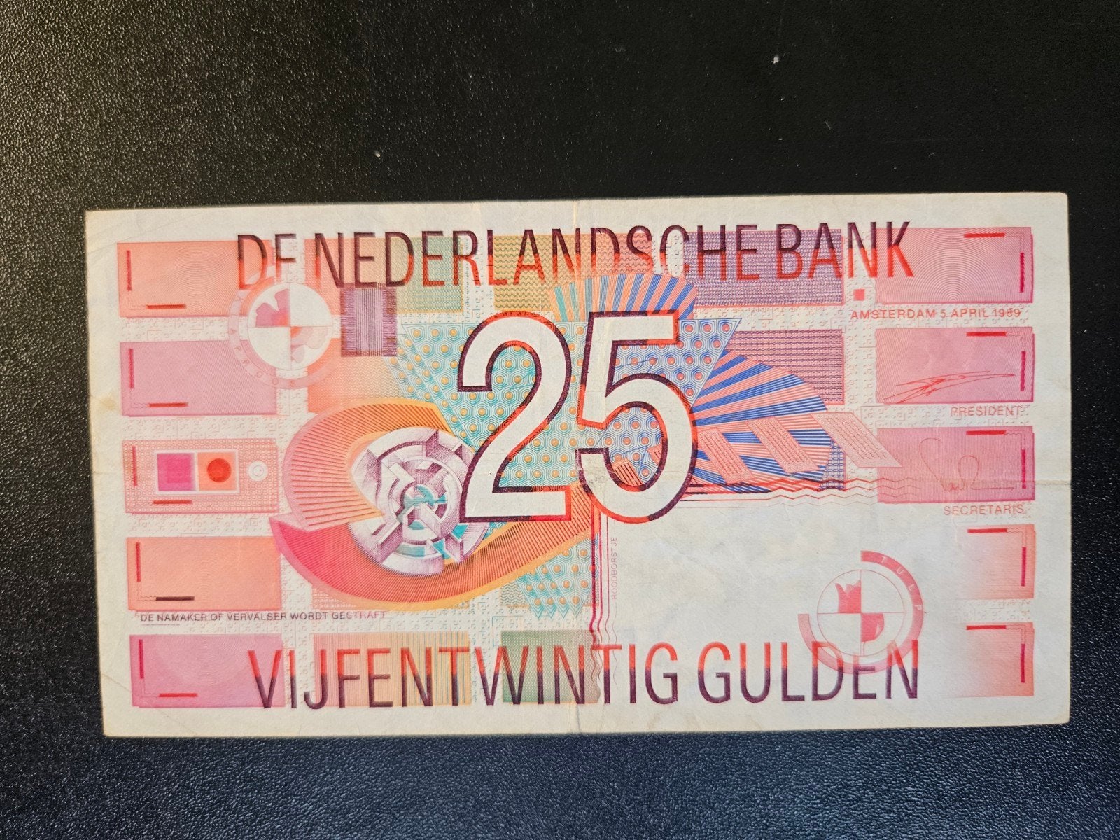 Nederland pick 100 1989       2, Postzegels en Munten, Bankbiljetten | Nederland, Verzenden, 25 gulden, Los biljet