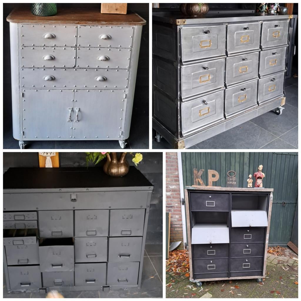 Metalen Industriële Ladenskasten, Legerkist & Lockerkast, Minder dan 100 cm, Metaal, 25 tot 50 cm, 50 tot 100 cm