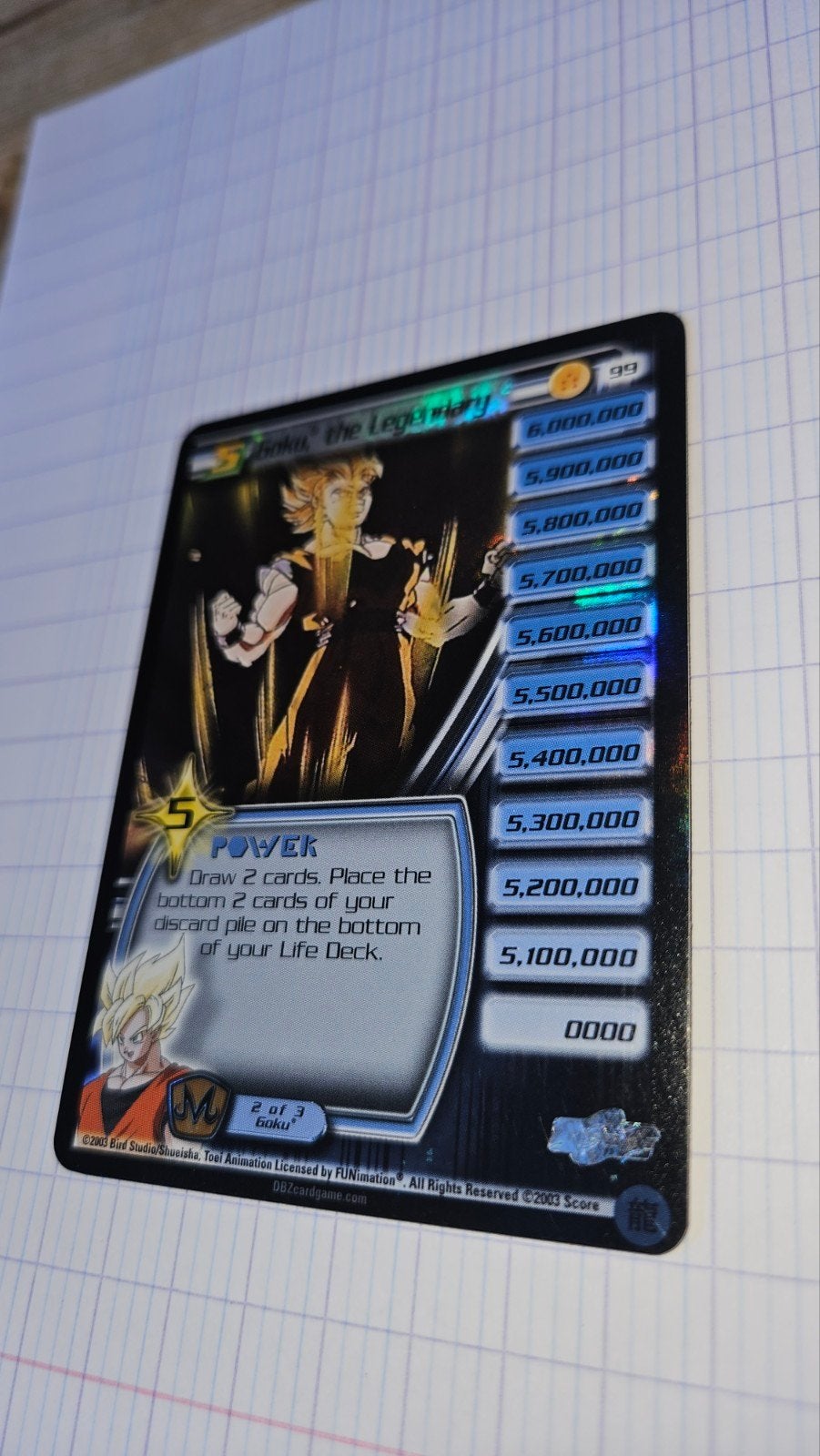 Dragonball z ccg 2003 - 5 goku, the Legendary 99, Verzenden, Nieuw, Losse kaart, Foil