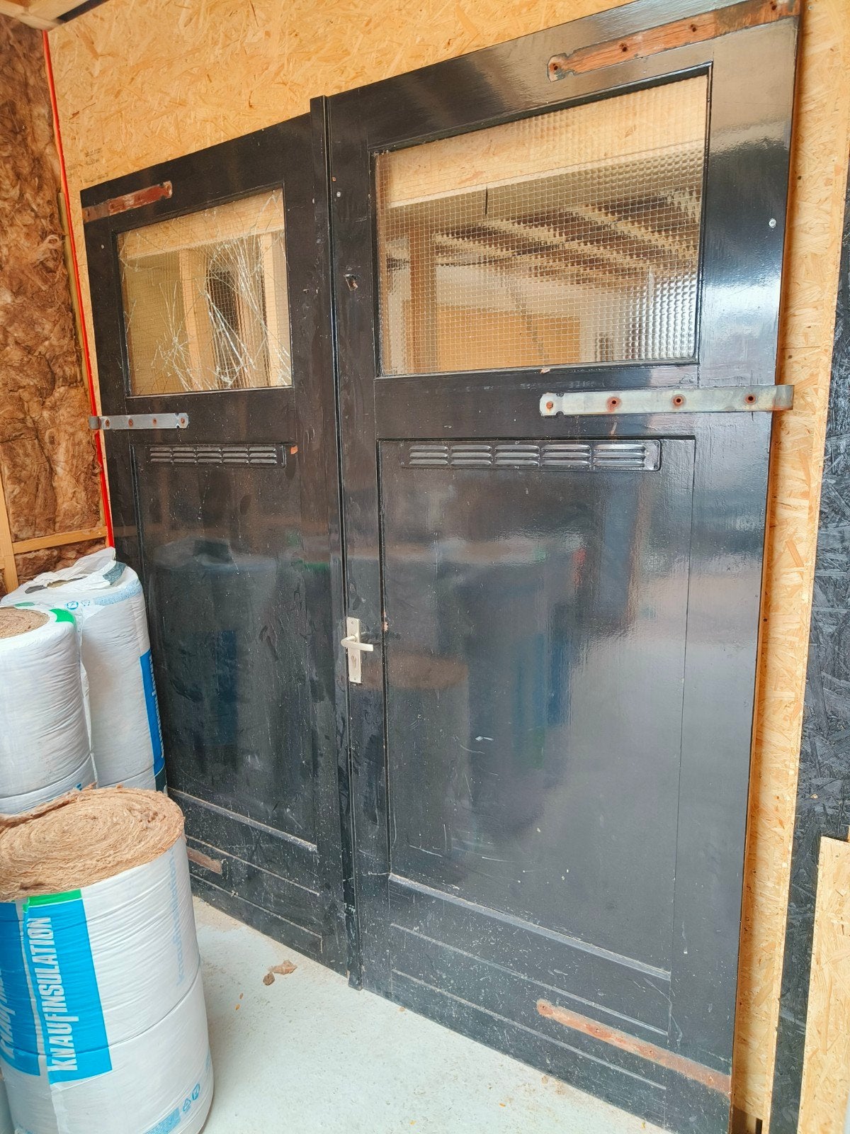Meranti Garagedeuren met Ramen - Gebruikt, 100 tot 120 cm, Gebruikt, 215 cm of meer, Garagedeur