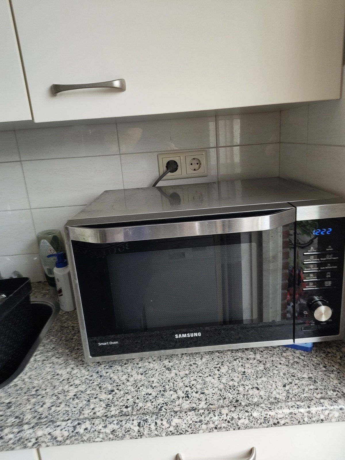 Samsung Smart Oven Combimagnetron - Zilver/Zwart, Ophalen, Combimagnetron, Gebruikt, Draaiplateau
