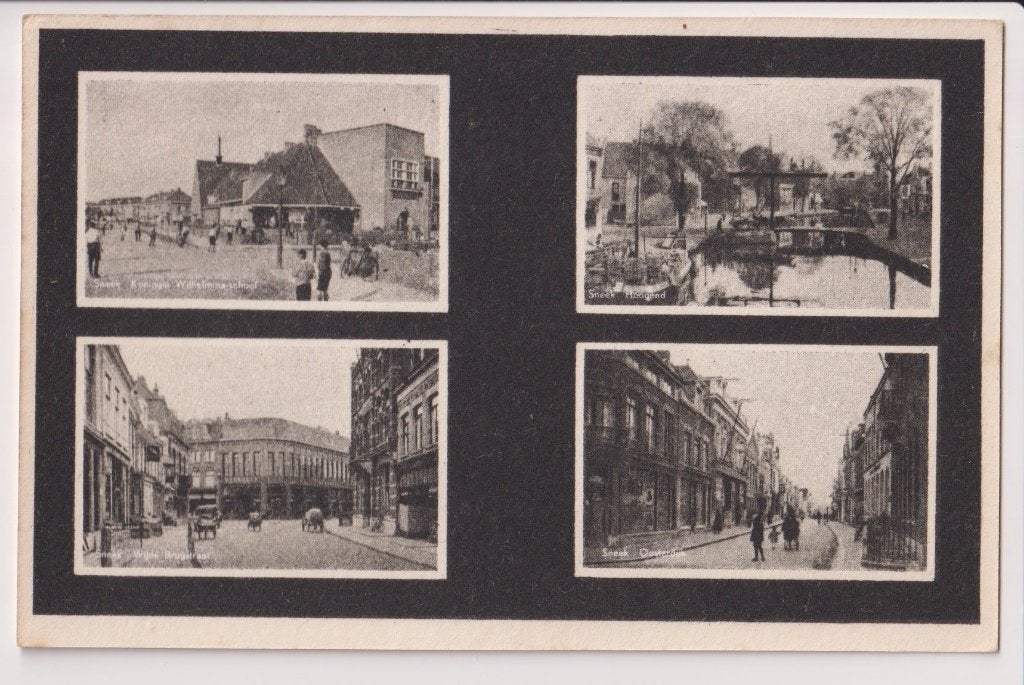 057 Sneek Koningin Wilhelminaschool Hoogend Wijde Brugstraat, Verzenden, 1920 tot 1940, Ongelopen, Friesland