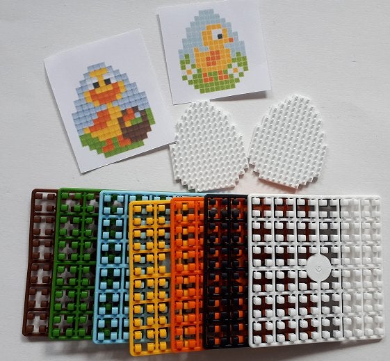 Pixelhobby 2 Paaseieren kuikentjes klein pakket 3,5 x 4 cm, ., Nieuw, Ophalen of Verzenden, Pasen