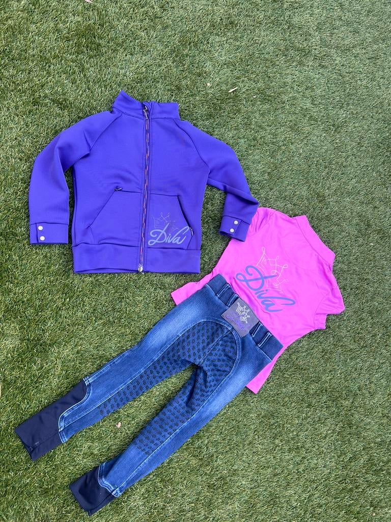 Setje (rijbroek, shirt, vest) HH Diva maat 104, Dieren en Toebehoren, Paardrijkleding, Kinderen, Dressuur, Ophalen of Verzenden