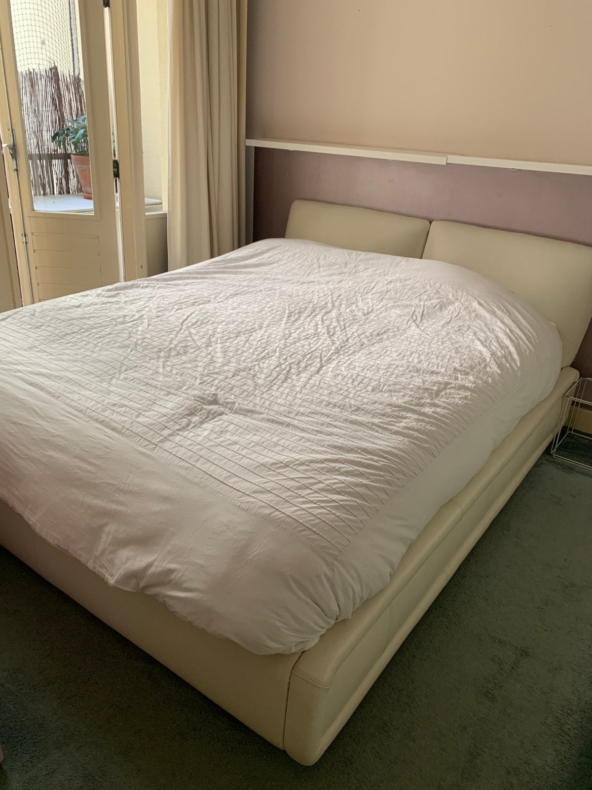 Chateau d’AX leren bedframe in zeer goede staat, Ophalen, Overige materialen, Gebruikt, Tweepersoons