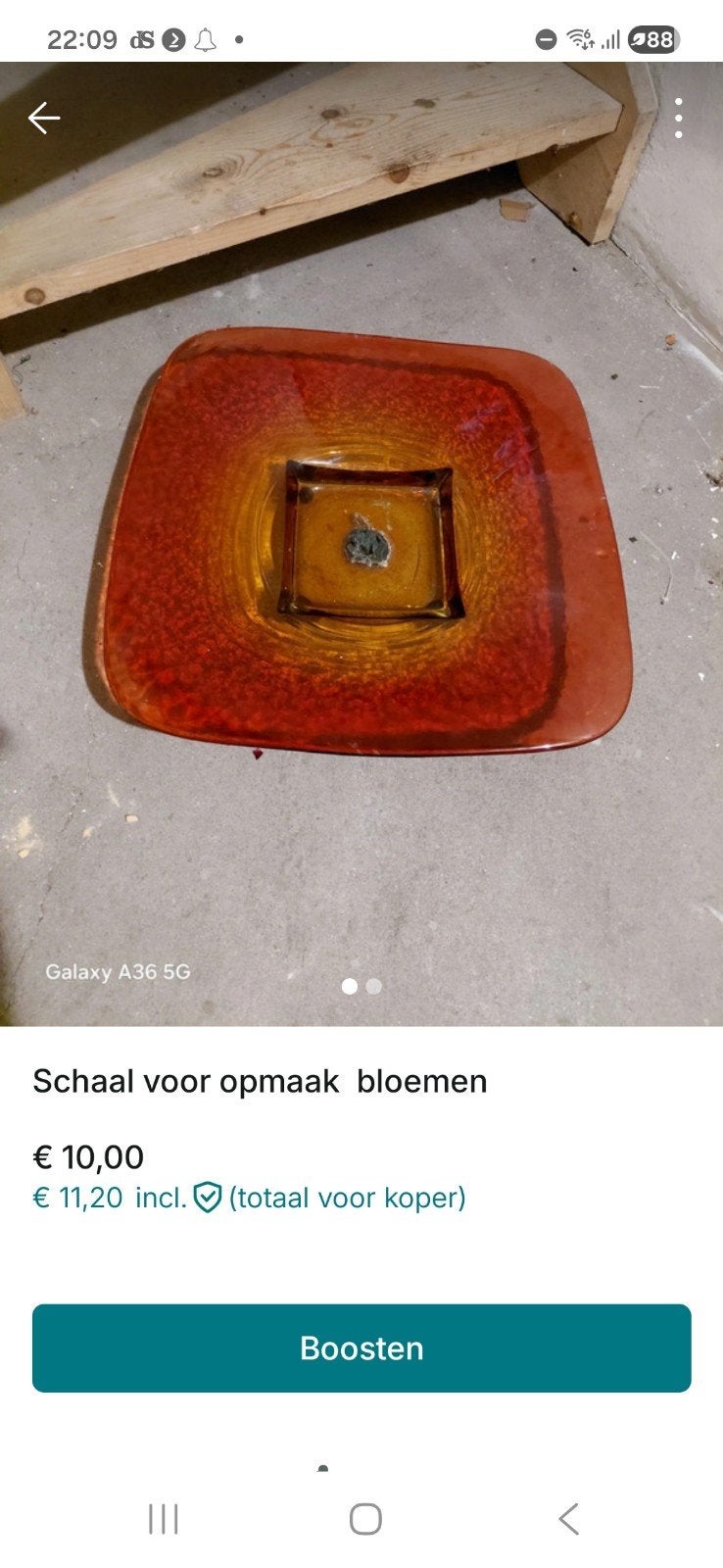 Glazen schaal voor decoratie - Herfst/Kerst, Ophalen, Gebruikt, Glas, Schaal