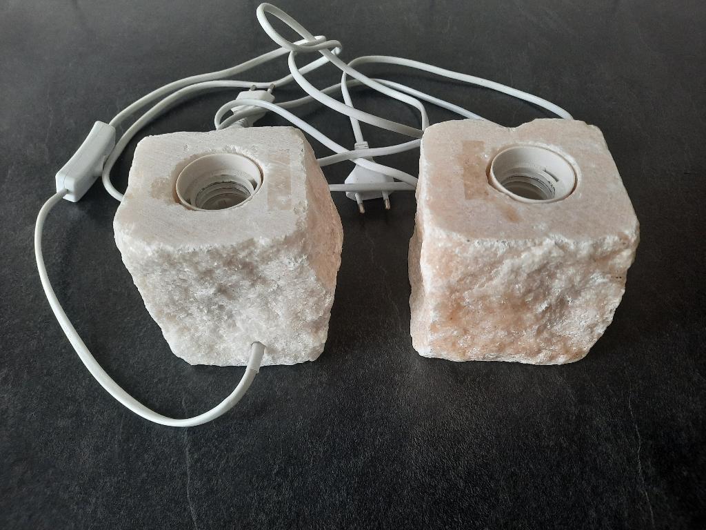 Tafellampen 2 x Marmer, Ophalen of Verzenden, Gebruikt, Overige materialen, Minder dan 50 cm